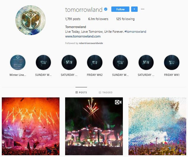 Tomorrowland social media marketing